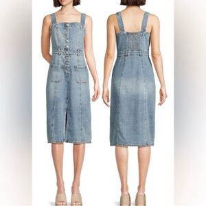 HABITUAL Washed Denim Midi Dress Size M EUC